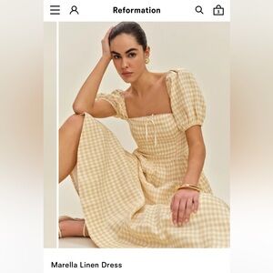 NWT • Mariela Linen Dress in Sunshine Check